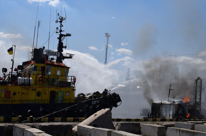 Russian Missile Strike Damages MSC Containership in Odesa Port